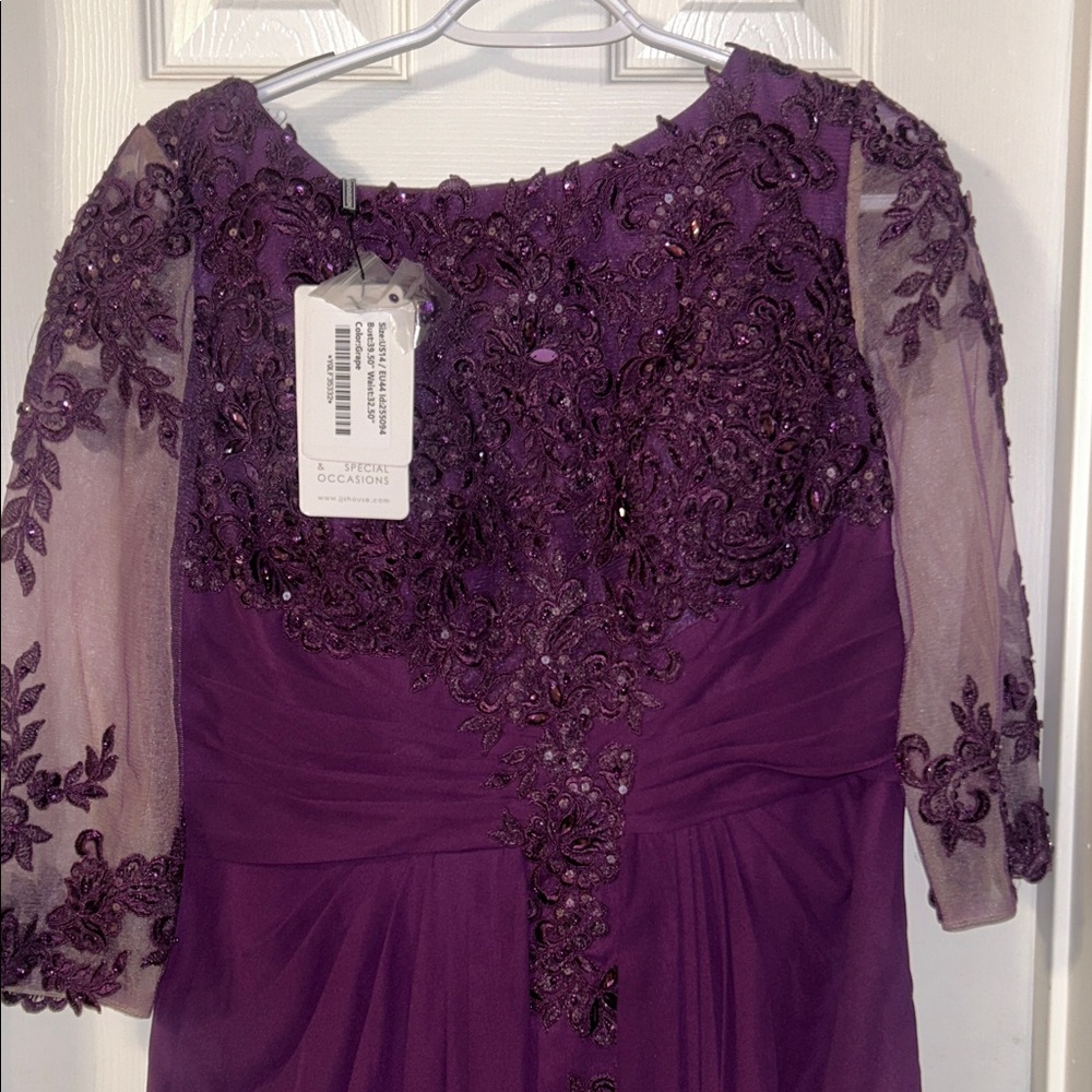 JJs House Grape Lace Evening Gown